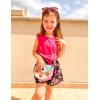 Arshiner Girl’s 2 Piece Outfits Summer Tie Knot Tank Top and Paperbag Waist Pocketed Short Sets(Hot Pink Flower)
