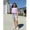 Arshiner Girl’s 2 Piece Outfits Summer Tie Knot Tank Top and Paperbag Waist Pocketed Short Sets(Purple Butterfly)
