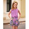 Arshiner Girl’s 2 Piece Outfits Summer Tie Knot Tank Top and Paperbag Waist Pocketed Short Sets(Purple Flower)
