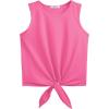 Arshiner Girl’s 2 Piece Outfits Summer Tie Knot Tank Top and Paperbag Waist Pocketed Short Sets(Rainbow Colored Stripe)