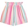 Arshiner Girl’s 2 Piece Outfits Summer Tie Knot Tank Top and Paperbag Waist Pocketed Short Sets(Rainbow Colored Stripe)