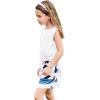 Arshiner Girl’s 2 Piece Outfits Summer Tie Knot Tank Top and Paperbag Waist Pocketed Short Sets(White Geometric)