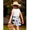 Arshiner Girl’s 2 Piece Outfits Summer Tie Knot Tank Top and Paperbag Waist Pocketed Short Sets(White Geometric)