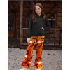 Arshiner Girls 2 Piece Outfits Sweatsuits Sets Kangaroo Pocket Long Sleeve Hooded Sweatshirt with Flare Sweatpants Sets(Halloween)