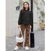 Arshiner Girls 2 Piece Outfits Sweatsuits Sets Kangaroo Pocket Long Sleeve Hooded Sweatshirt with Flare Sweatpants Sets(Leopard Print)