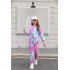 Arshiner Girl’s 2 Piece Outfits Tie-dye Twist Front Pullover Hooded Sweatsuits Sweatshirt and Sweatpants Clothing Set(Blue & Pink)