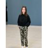 Arshiner Girl’s 2 Piece Outfits Tie-dye Twist Front Pullover Hooded Sweatsuits Sweatshirt and Sweatpants Clothing Set(Camouflage)