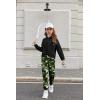 Arshiner Girl’s 2 Piece Outfits Tie-dye Twist Front Pullover Hooded Sweatsuits Sweatshirt and Sweatpants Clothing Set(Camouflage)