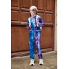 Arshiner Girl’s 2 Piece Outfits Tie-dye Twist Front Pullover Hooded Sweatsuits Sweatshirt and Sweatpants Clothing Set(Dark Blue & Dark Purple & Light Blue)