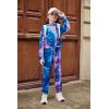 Arshiner Girl’s 2 Piece Outfits Tie-dye Twist Front Pullover Hooded Sweatsuits Sweatshirt and Sweatpants Clothing Set(Dark Blue & Dark Purple & Light Blue)