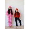 Arshiner Girl’s 2 Piece Outfits Tie-dye Twist Front Pullover Hooded Sweatsuits Sweatshirt and Sweatpants Clothing Set(Hot Pink)