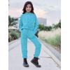 Arshiner Girl’s 2 Piece Outfits Tie-dye Twist Front Pullover Hooded Sweatsuits Sweatshirt and Sweatpants Clothing Set(Lake Green)