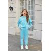 Arshiner Girl’s 2 Piece Outfits Tie-dye Twist Front Pullover Hooded Sweatsuits Sweatshirt and Sweatpants Clothing Set(Lake Green)