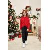 Arshiner Girl’s 2 Piece Outfits Tie-dye Twist Front Pullover Hooded Sweatsuits Sweatshirt and Sweatpants Clothing Set(Red &Black)