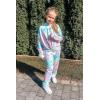 Arshiner Girl’s 2 Piece Outfits Tie-dye Twist Front Pullover Hooded Sweatsuits Sweatshirt and Sweatpants Clothing Set(Yellow & Pink & Green & Blue)