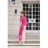 Arshiner Girls 3 Piece Set Short Sleeve High Low Hem Overlay Top & Cami with Sweatpants Kids Outfit 6-13 Years(Double Pink)