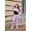 Arshiner Girls 3 Piece Set Short Sleeve High Low Hem Overlay Top & Cami with Sweatpants Kids Outfit 6-13 Years(Purple)