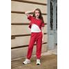 Arshiner Girls 3 Piece Set Short Sleeve High Low Hem Overlay Top & Cami with Sweatpants Kids Outfit 6-13 Years(Red)