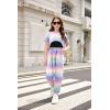 Arshiner Girls 3 Piece Set Short Sleeve High Low Hem Overlay Top & Cami with Sweatpants Kids Outfit 6-13 Years(Tie Dye B)
