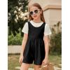 Arshiner Girls’ Casual Summer Sleeveless Jumpsuits Loose One Piece Romper Short Overalls Outfits with Pockets(Black)
