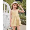 Arshiner Girls’ Casual Summer Sleeveless Jumpsuits Loose One Piece Romper Short Overalls Outfits with Pockets(Light Khaki)