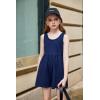 Arshiner Girls’ Casual Summer Sleeveless Jumpsuits Loose One Piece Romper Short Overalls Outfits with Pockets(Navy Blue)