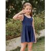 Arshiner Girls’ Casual Summer Sleeveless Jumpsuits Loose One Piece Romper Short Overalls Outfits with Pockets(Navy Blue)