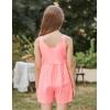 Arshiner Girls’ Casual Summer Sleeveless Jumpsuits Loose One Piece Romper Short Overalls Outfits with Pockets(Pink)
