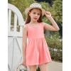 Arshiner Girls’ Casual Summer Sleeveless Jumpsuits Loose One Piece Romper Short Overalls Outfits with Pockets(Pink)