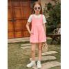 Arshiner Girls’ Casual Summer Sleeveless Jumpsuits Loose One Piece Romper Short Overalls Outfits with Pockets(Pink)