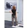 Arshiner Girls Clothes 2 Piece Outfits Drop Shoulder Sleeve Top and Wide Leg Pants Set Trendy Clothing Size 6-14(Black-leopard)