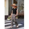 Arshiner Girls Clothes 2 Piece Outfits Drop Shoulder Sleeve Top and Wide Leg Pants Set Trendy Clothing Size 6-14(Black-leopard)