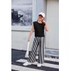 Arshiner Girls Clothes 2 Piece Outfits Drop Shoulder Sleeve Top and Wide Leg Pants Set Trendy Clothing Size 6-14(Black-stripes)