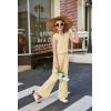 Arshiner Girls Clothes 2 Piece Outfits Drop Shoulder Sleeve Top and Wide Leg Pants Set Trendy Clothing Size 6-14(Khaki)