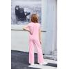 Arshiner Girls Clothes 2 Piece Outfits Drop Shoulder Sleeve Top and Wide Leg Pants Set Trendy Clothing Size 6-14(Pink)