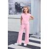 Arshiner Girls Clothes 2 Piece Outfits Drop Shoulder Sleeve Top and Wide Leg Pants Set Trendy Clothing Size 6-14(Pink)
