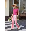 Arshiner Girls Clothes 2 Piece Outfits Drop Shoulder Sleeve Top and Wide Leg Pants Set Trendy Clothing Size 6-14(Rose Red-stripes)