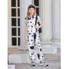 Arshiner Girls Clothes 2 Piece Summer Outfits Drop Shoulder Top Pullover Sweatpants Jogger Set Sweatsuits Tracksuits 6-14Y(Black and White)