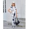 Arshiner Girls Clothes 2 Piece Summer Outfits Drop Shoulder Top Pullover Sweatpants Jogger Set Sweatsuits Tracksuits 6-14Y(Black and White)