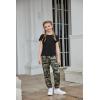 Arshiner Girls Clothes 2 Piece Summer Outfits Drop Shoulder Top Pullover Sweatpants Jogger Set Sweatsuits Tracksuits 6-14Y(Camo)