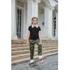 Arshiner Girls Clothes 2 Piece Summer Outfits Drop Shoulder Top Pullover Sweatpants Jogger Set Sweatsuits Tracksuits 6-14Y(Camo)