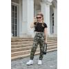 Arshiner Girls Clothes 2 Piece Summer Outfits Drop Shoulder Top Pullover Sweatpants Jogger Set Sweatsuits Tracksuits 6-14Y(Camo)