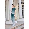 Arshiner Girls Clothes 2 Piece Summer Outfits Drop Shoulder Top Pullover Sweatpants Jogger Set Sweatsuits Tracksuits 6-14Y(Green)