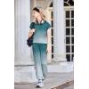 Arshiner Girls Clothes 2 Piece Summer Outfits Drop Shoulder Top Pullover Sweatpants Jogger Set Sweatsuits Tracksuits 6-14Y(Green)