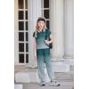 Arshiner Girls Clothes 2 Piece Summer Outfits Drop Shoulder Top Pullover Sweatpants Jogger Set Sweatsuits Tracksuits 6-14Y(Green)