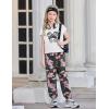 Arshiner Girls Clothes 2 Piece Summer Outfits Drop Shoulder Top Pullover Sweatpants Jogger Set Sweatsuits Tracksuits 6-14Y(Pink Camo)