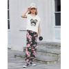 Arshiner Girls Clothes 2 Piece Summer Outfits Drop Shoulder Top Pullover Sweatpants Jogger Set Sweatsuits Tracksuits 6-14Y(Pink Camo)