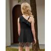 Arshiner Girls Clothes Summer 2 Piece Outfits Adjustable One Shoulder Ruffle Trim Top and Biker Short Sets 6-14 Years(Black-leopard)