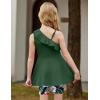 Arshiner Girls Clothes Summer 2 Piece Outfits Adjustable One Shoulder Ruffle Trim Top and Biker Short Sets 6-14 Years(Dark Green-print)
