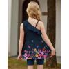 Arshiner Girls Clothes Summer 2 Piece Outfits Adjustable One Shoulder Ruffle Trim Top and Biker Short Sets 6-14 Years(Navy-flowers)